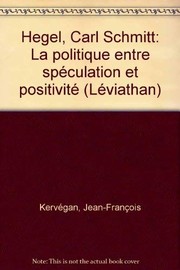 Front cover of Hegel, Carl Schmitt by Kervegan J-F.