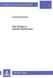 Front cover of Der Dichter in seinem Dichtersein by Andrzej Wierciński