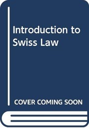 Front cover of Introduction to Swiss law by François Dessemontet