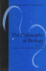 Front cover of The philosophy of biology by David L. Hull