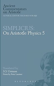Front cover of On Aristotle Physics 5 by Simplicius of Cilicia
