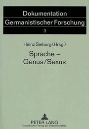 Cover of Sprache--Genus/Sexus by Heinz Sieburg