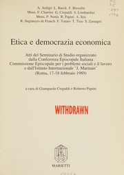 Front cover of Etica e democrazia economica by Achille Ardigò