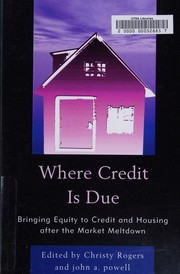 Front cover of Where Credit Is Due by Christy Rogers