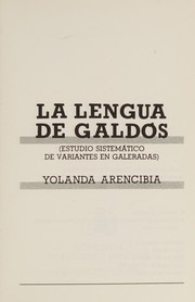 Cover of La lengua de Galdós by Yolanda Arencibia