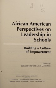 Front cover of African American perspectives on leadership in schools by Lenoar Foster