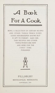 Front cover of A book for a cook by Pillsbury Co