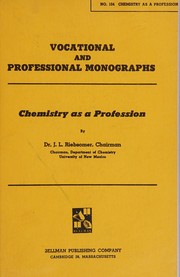 Front cover of Chemistry as a profession by J. L. Riebsomer