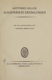 Front cover of Ausgewählte Erzählungen by Gottfried Keller