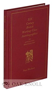 Cover of XIX century British working-class autobiographies by Nan Hackett