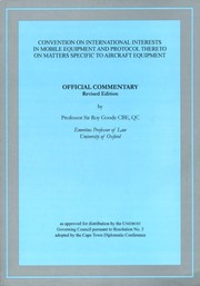 Front cover of Convention on International Interests in Mobile Equipment and protocol thereto on matters specific to aircraft equipment by Royston Miles Goode
