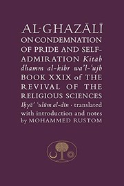 Front cover of Al-Ghazālī on condemnation of pride and self-admiration by al-Ghazzālī