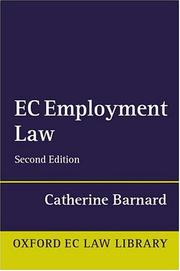 Cover of EC Employment Law (Oxford European Community Law Library) by Catherine Barnard
