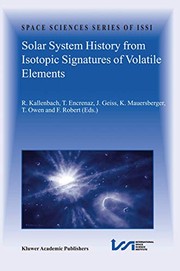Cover of Solar System History from Isotopic Signatures of Volatile Elements by R. Kallenbach