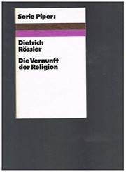 Front cover of Die Vernunft der Religion by Dietrich Rössler
