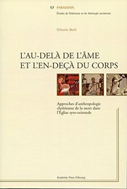 Front cover of L'au-delà de l'âme et l'en-deçà du corps by Vittorio Berti