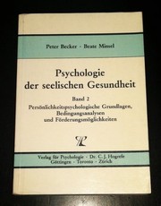 Front cover of Psychologie der seelischen Gesundheit by Becker, Peter