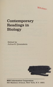 Cover of Contemporary readings in biology by Julius Sidney Greenstein