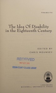 Cover of Idea of Disability in the Eighteenth Century by Chris Mounsey