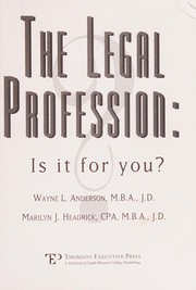 Front cover of The legal profession by Wayne L. Anderson