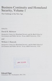 Front cover of Business continuity and homeland security by David H. McIntyre