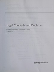 Cover of Legal concepts and doctrines by Unknown