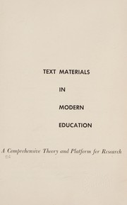 Front cover of Text materials in modern education by Lee J. Cronbach