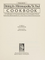 Front cover of Dining in--Minneapolis/St. Paul cookbook by Carla Waldemar