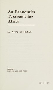 Front cover of An economics textbook for Africa by Ann Willcox Seidman