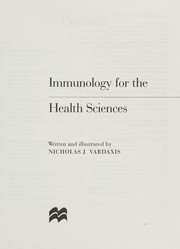 Front cover of Immunology for the health sciences by Nicholas J. Vardaxis