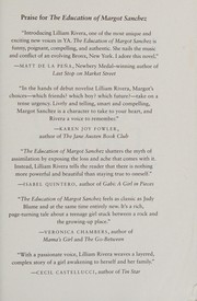 Front cover of The education of Margot Sanchez by Lilliam Rivera