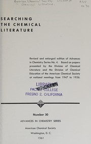 Cover of Searching the chemical literature by American Chemical Society. Division of Chemical Literature.