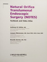 Front cover of Natural orifice translumenal endoscopic surgery (NOTES) by Anthony Kalloo