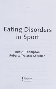 Front cover of Eating disorders in sport by Ron A. Thompson