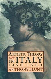 Front cover of Artistic theory in Italy, 1450-1600 by Anthony Blunt