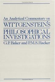 Cover of An analytical commentary on Wittgenstein's Philosophical investigations by Gordon P. Baker