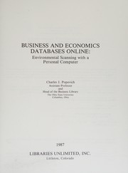 Front cover of Business and economics databases online by Charles J. Popovich