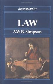 Cover of Invitation to law by A. W. B. Simpson