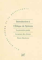 Cover of Introduction à l'Ethique de Spinoza by Pierre Macherey