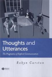 Cover of Thoughts and utterances by Robyn Carston