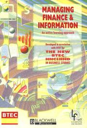 Front cover of Managing finance and information by A. R. Jennings