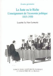 Front cover of Le juste ou le riche by Lucette Le Van