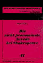 Front cover of Die nicht-pronominale Anrede bei Shakespeare by Rita Stoll