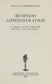 Cover of Business administration by L. Hall