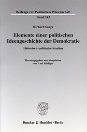 Front cover of Elemente einer politischen Ideengeschichte der Demokratie by Richard Saage