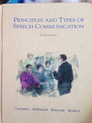 Front cover of Principles and Types of Speech Communication by Bruce E. Gronbeck