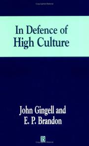 Front cover of In defence of high culture by John Gingell
