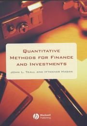 Front cover of Quantitative methods for finance and investments by John L. Teall