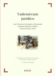 Cover of Vademecum Juridico by J. F. Escudero