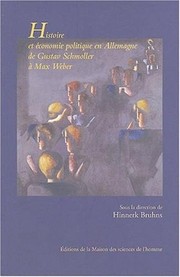 Front cover of Histoire et économie politique en Allemagne de Gustav Schmoller à Max Weber by Hinnerk Bruhns